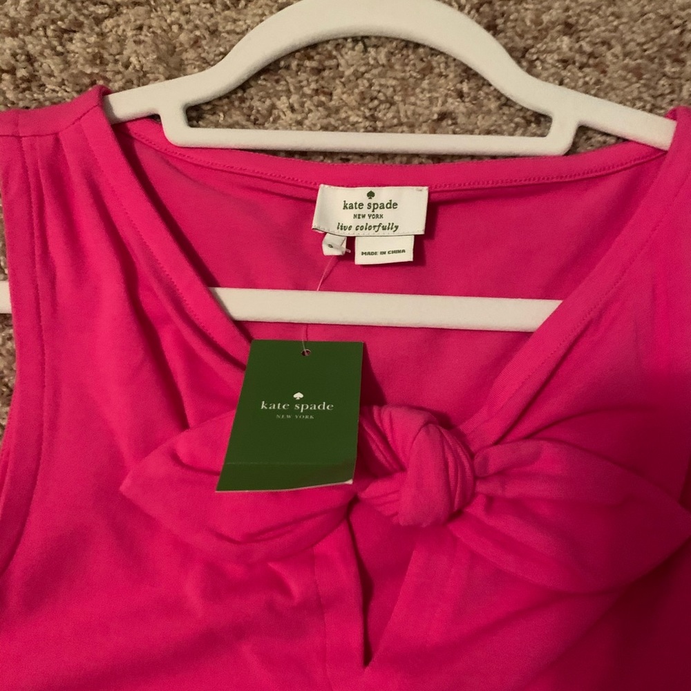 Kate Spade Pink Tank Top with Bow Detail - Picture 3 of 4